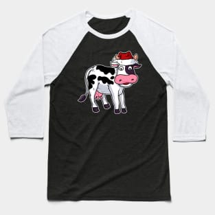 Christmas Cow Baseball T-Shirt